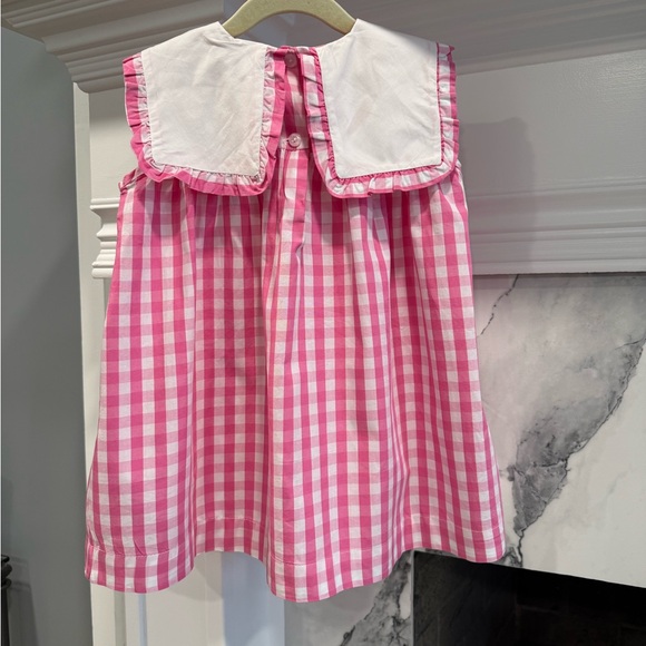Stitchy Fish Pink Gingham Duck Dress | Size 2T - Picture 3 of 5